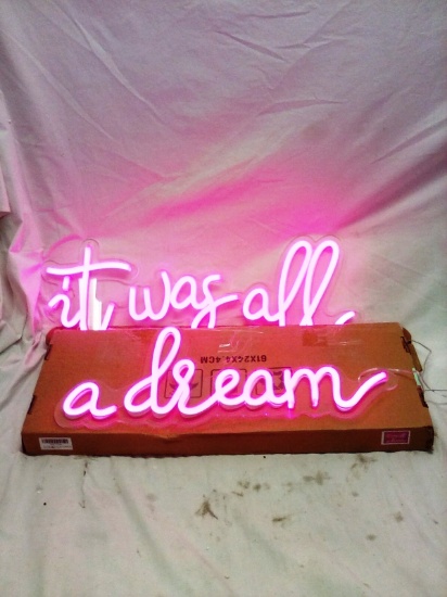 Neon Pink Light "It Was All A Dream" (Tested)