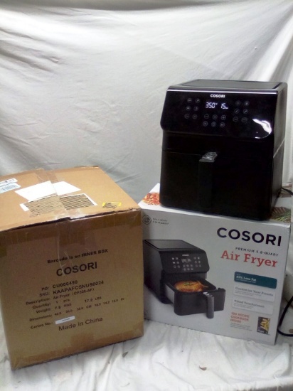 Cosori Air Fryer Plugged in and Powered on