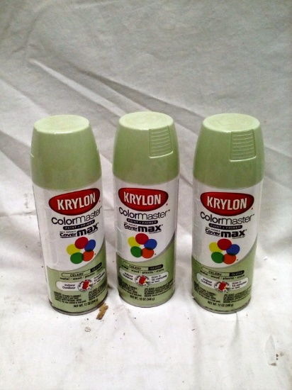 Qty. 3 Krylon "Gloss Celery"  Primer/Paint CoverMaxx