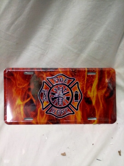 License Plate "Fire Dept." New Item in Package