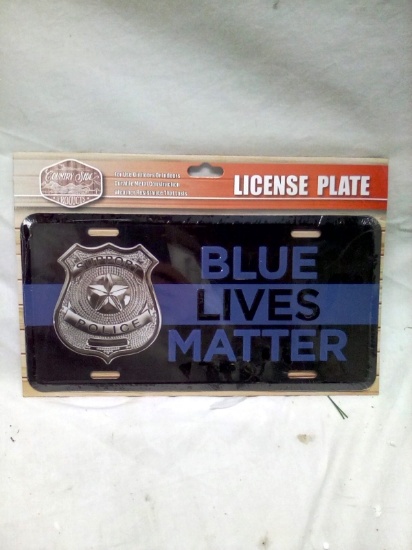 License Plate "Blue Lives Matter" New Item in Package