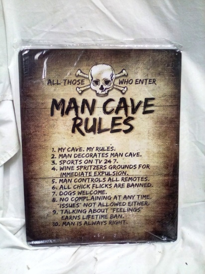 12"x17" Metal Sign "Man Cave"