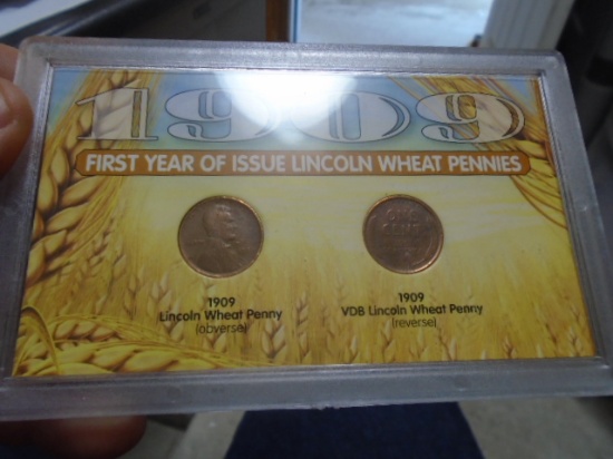 1909 First Year of Issue Lincoln Wheat Pennies Set