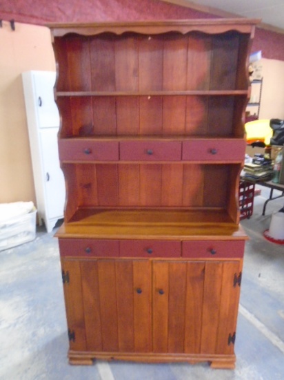 Beautiful Solid Wood 2pc Open Front Hutch
