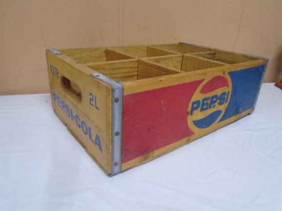 Vintage Wooden Pepsi-Cola Crate w/ Dividers