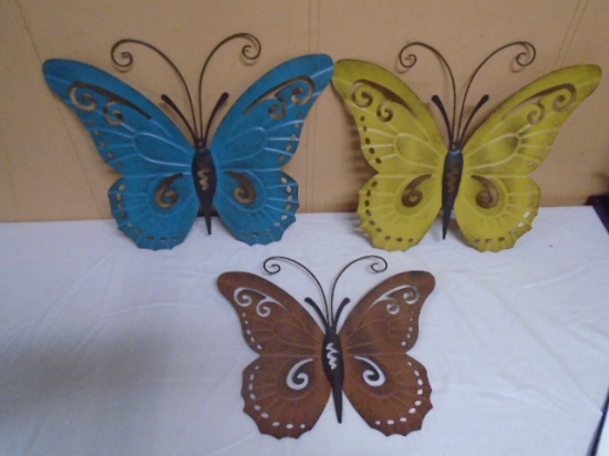 3pc Set of Metal Art Butterflies