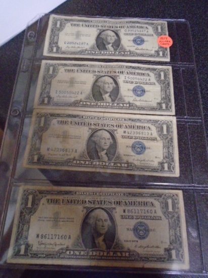 4 Pc. Group of 1957 1 Dollar Silver Certificates