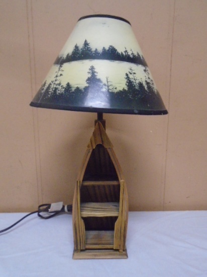 Wooden Row Boat Lamp