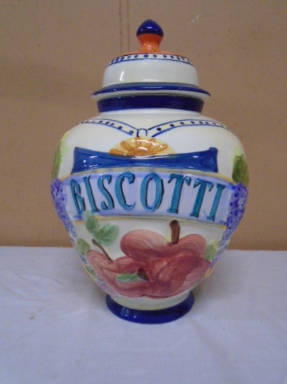 Hand Painted Biscotti Jar