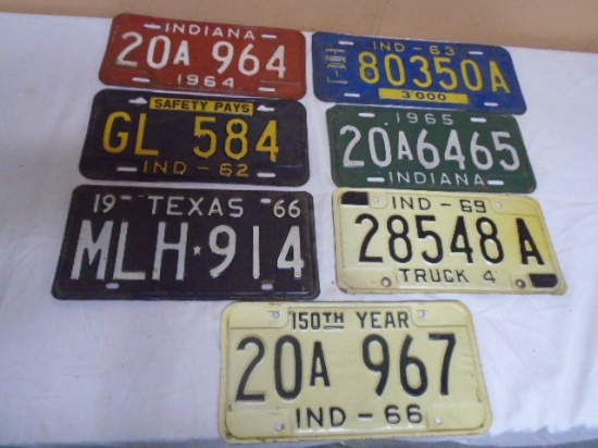 Group of (7) 1960s License Plates