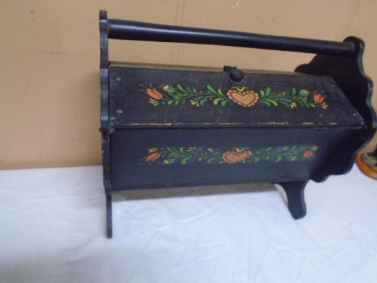 Vintage Wooden Painted Sewing Box