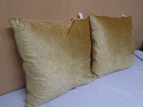 (2) Matching Royal Velvet Oversized Accent Pillows