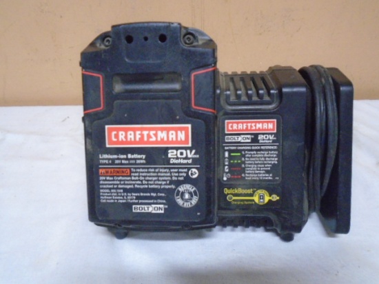 Craftsman 20V Max Lithium Ion Battery & Charger