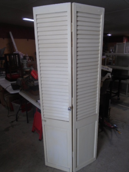 2 Section Wood Louvered Room Divider