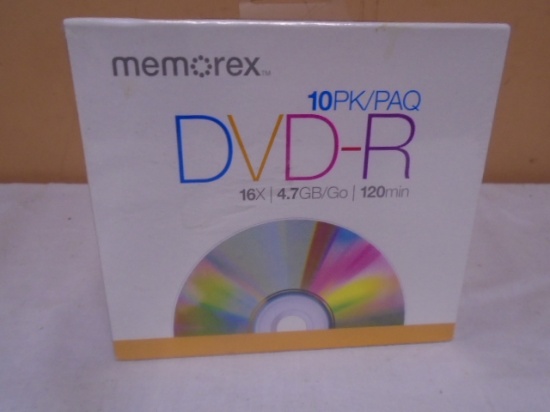 10 Pack of Memorex Blank DVD-R 120min Discs