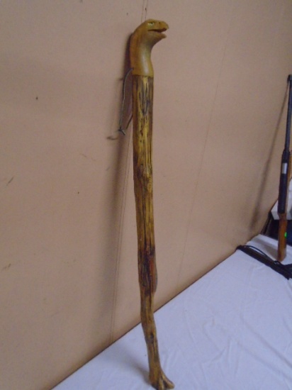 Carved Wood Eagle Head Walking Stick/Cane