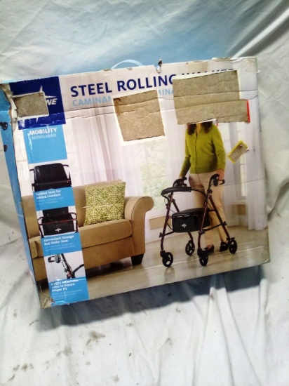 Medline Steel Rolling Mobility Support with hand brakes