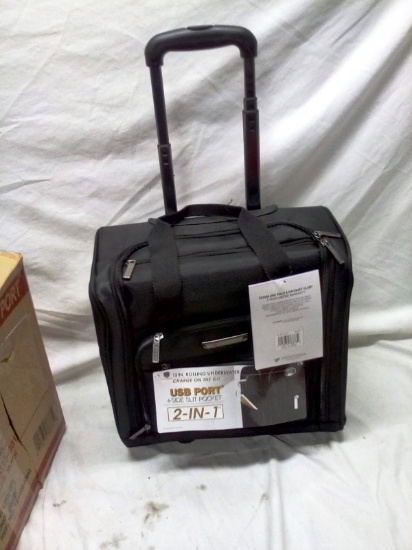15" Rolling LapTop Bag with telecoping handle and USB Port Pocket