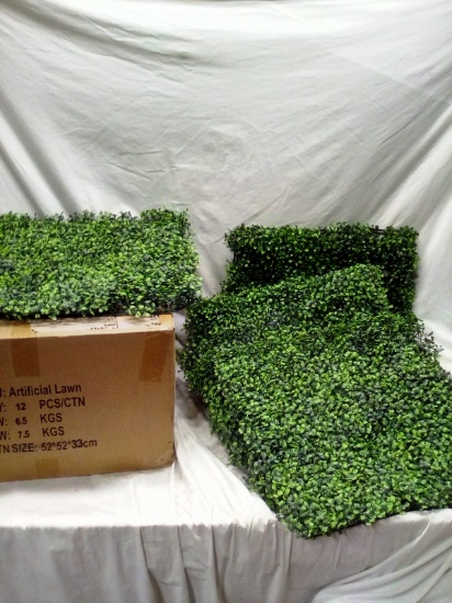 Qty. 6 Artificial Interlocking Lawn Pieces 18"x18" each