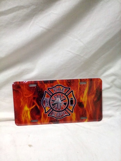 Metal License Plate "Fire Dept."