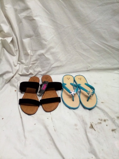 Qty. 2 Pair Ladies Sandals Size MD 8-9