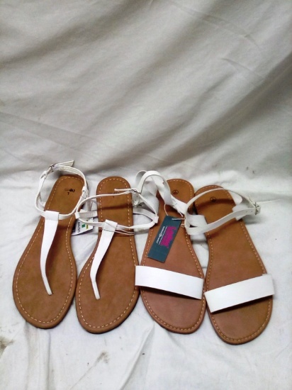Qty. 2 Pair Ladies Sandals Size LG 10-11