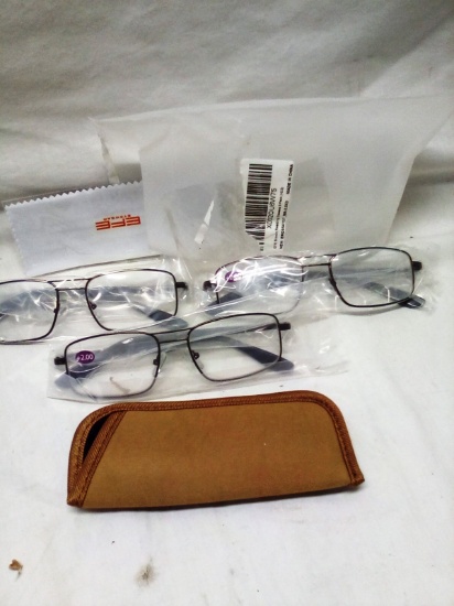 Wire Frame Prescription Reading Glasses Power +2.0