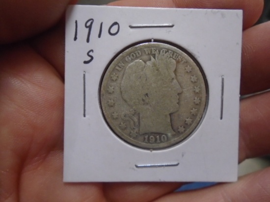 1910 S Mint Barber Half Dollar