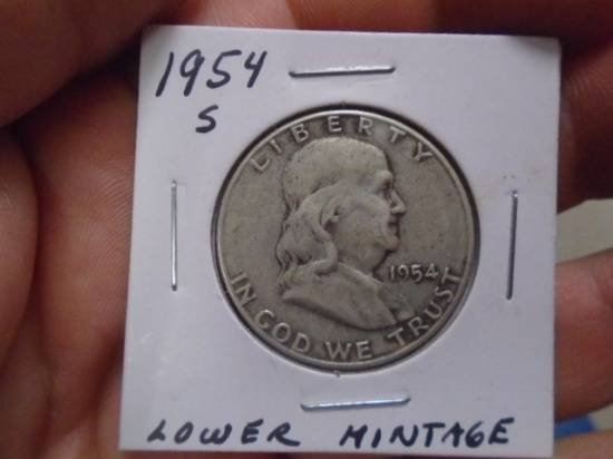 1954 S Mint Franklin Half Dollar