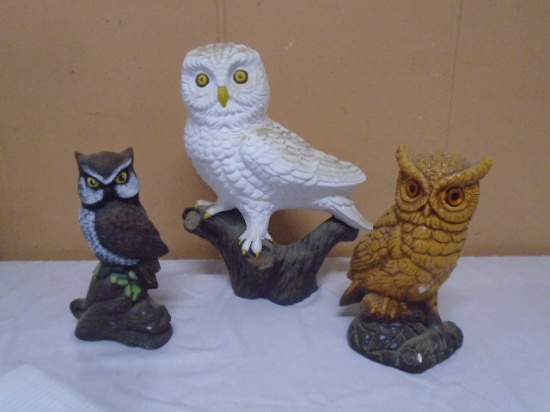 3pc Group of Ceramic Owls