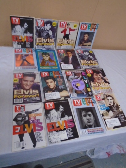 Large Group of Elvis TV Guides