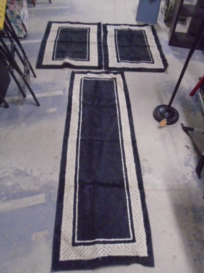 3pc Set of Rubber Back Rugs