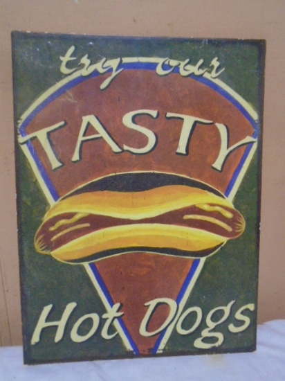 Tasty Hot Dogs Metal Sign