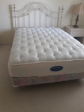 Beautiful Queen Size Bed Complete w/Mira Restall White No Flip Mattress and Headboard