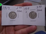 1917 and 1918 S-Mint Mercury Dimes