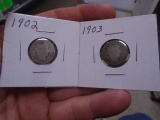 1902& 1903 Barber Dimes