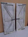 2 Wooden Distressed Shutter Wall Décor Pieces