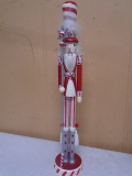 Pier 1 Wooden Candy Cane Nutcracker