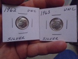 1962 & 1963 Silver Roosevelt Dimes