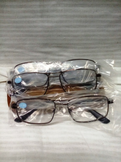 Three Pair Wire Rim Prescription Reading Glasses +1.50 Power