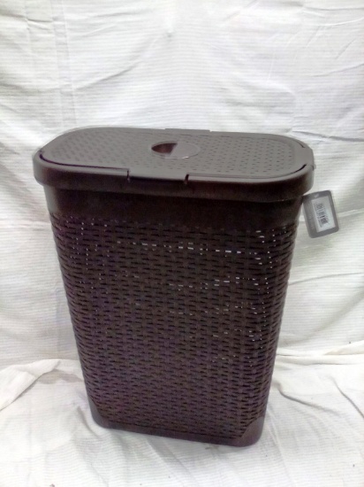Mid Reader Composite Woven Laundry Hamper 24" Tall with hinged lid