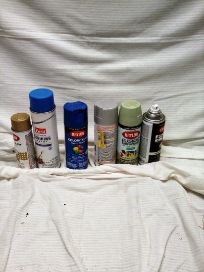 7 Misc cans of spray paint