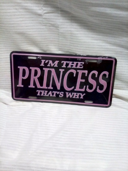 Metal License Plate "I'm the Princess"