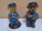 2 Police Officer Teddy Bear Statues