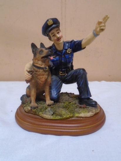 Vanmark Blue Hats of Bravery "Canine Command" Policeman Figurine