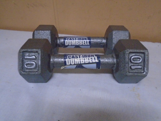 (2) 10lb Cast Iron Dumbells