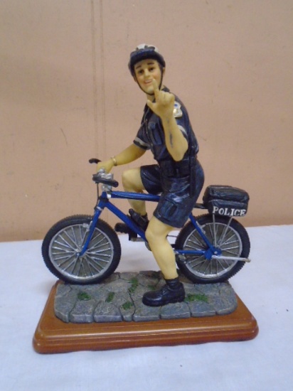Vanmark Blue Hats of Bravery "Bike Patrol" Policeman Figurine