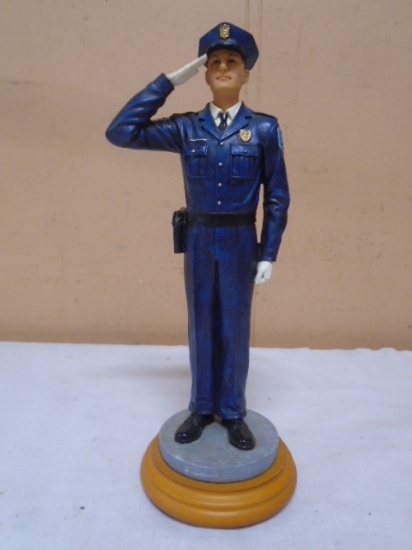 Vanmark Blue Hats of Bravery "The Salute" Policeman Figurine
