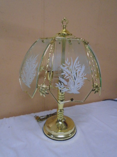 Brass & Glass Touch Lamp
