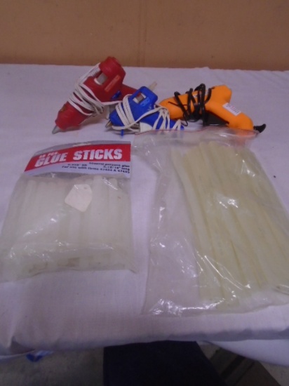 3 Electric Hot Glue Guns w/ 2 Pack of Glue Sticks